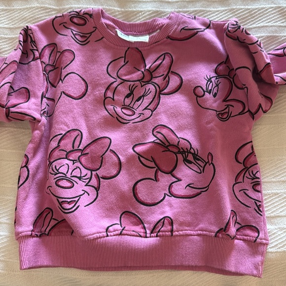 Zara Disney Minnie Mouse Pink Kids sweatshirt and stretch pants - Picture 3 of 4